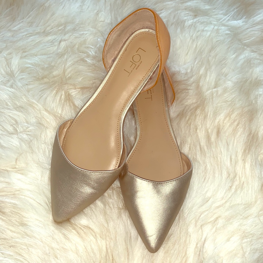 Ann Taylor Loft gold flats